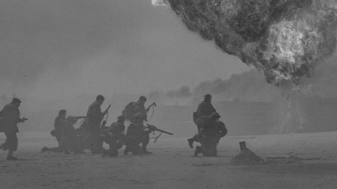 Soldiers under a barrage