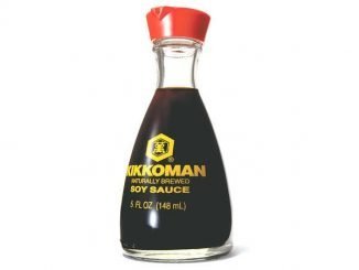 A bottle of soy sauce