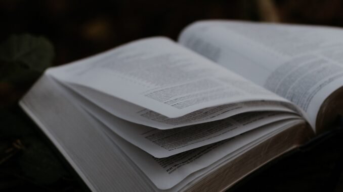 A picture of an open book