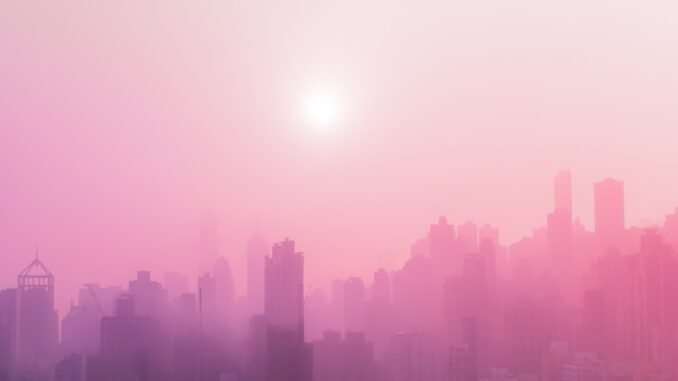 Pink cityscape